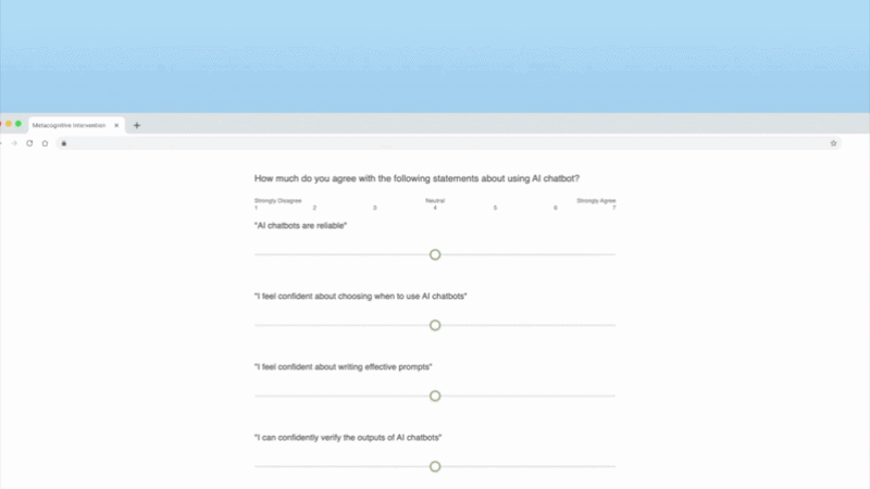 Generative AI literacy quiz interface